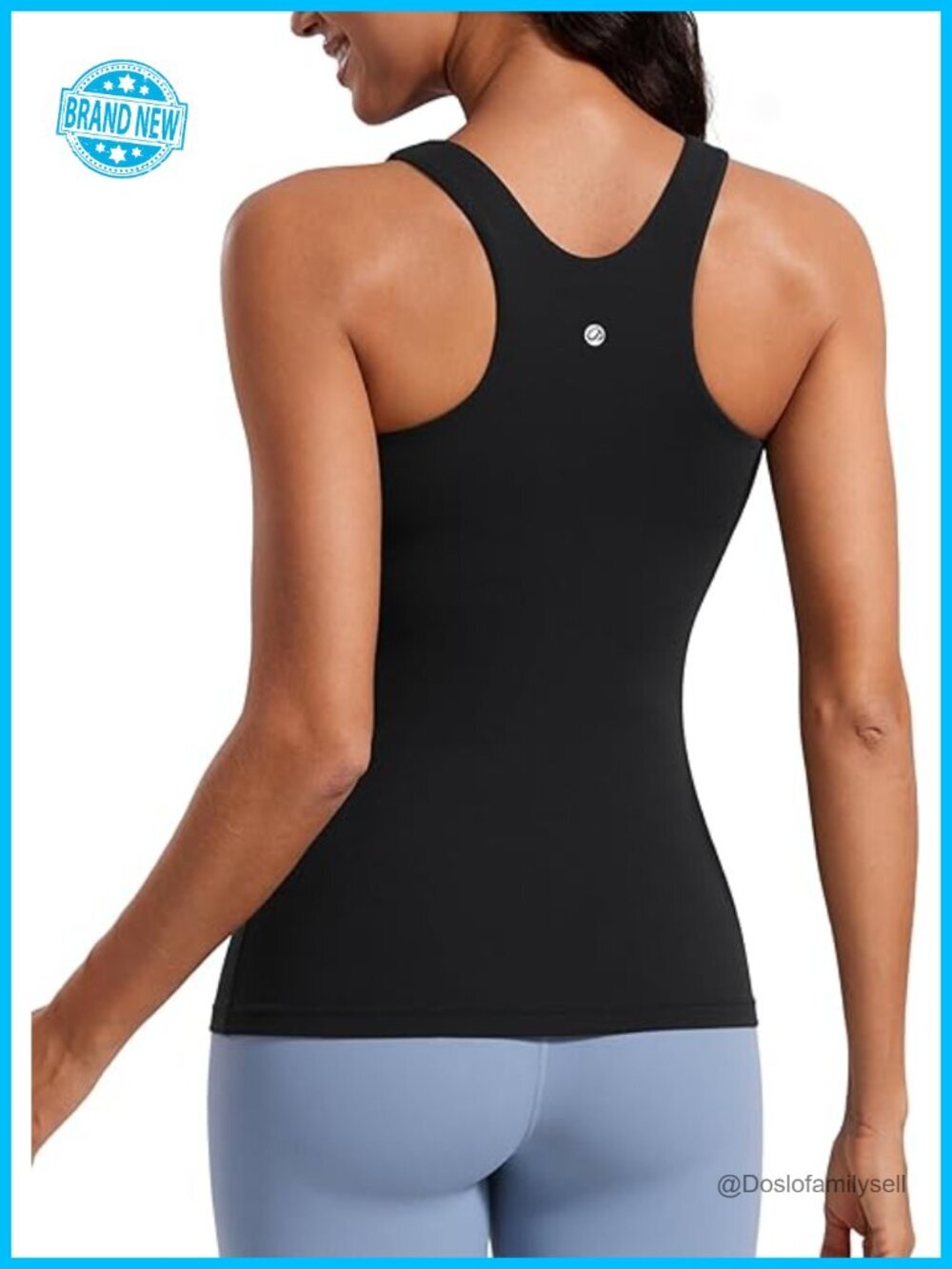 Butterluxe High Neck Racerback Tank Top with Built in Bra Removable Pads